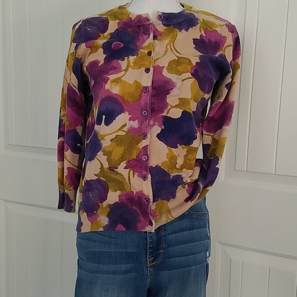Colorful Floral Cardigan Med - Picture 2 of 13